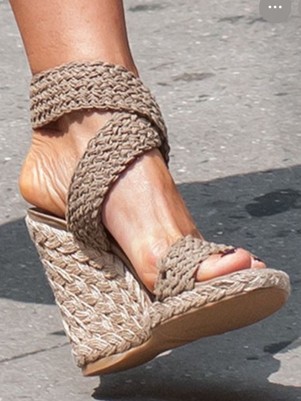 Stuart Weitzman Khaki Crochet Alex Ankle Halter Wrap Espadrille Wedge Sandals